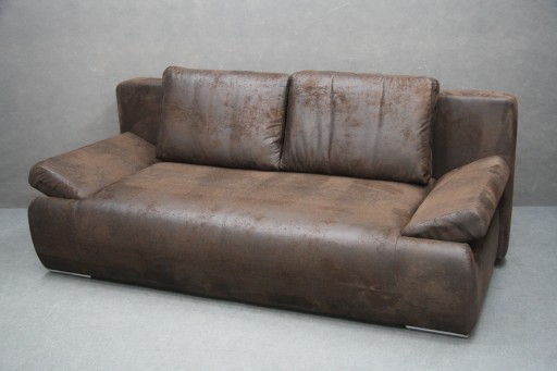 Sofa Rozkładana 160 x 210 Brązowa Brąz Kanapa LIMA