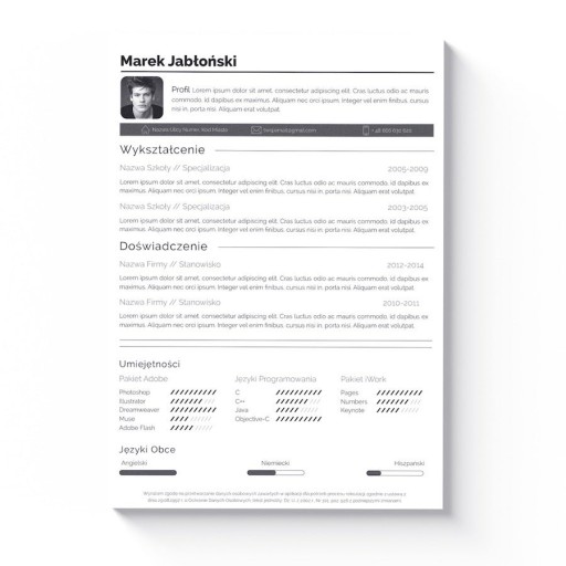 NOWOCZESNY SZABLON CV + LIST MOTYWACYJNY MS WORD