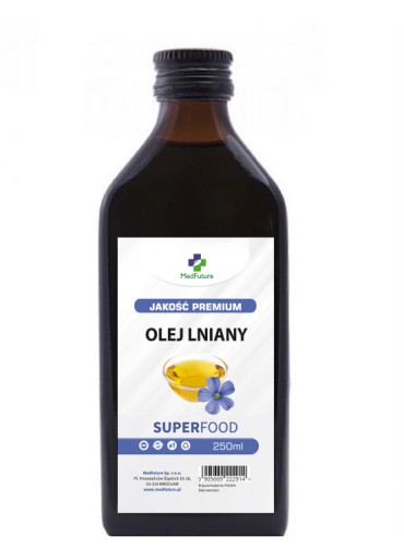 OLEJ LNIANY 250ml TŁOCZONY NA ZIMNO ekologiczny