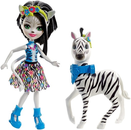 ENCHANTIMALS LALKA I DUŻE ZWIERZĘ ZEBRA FKY75