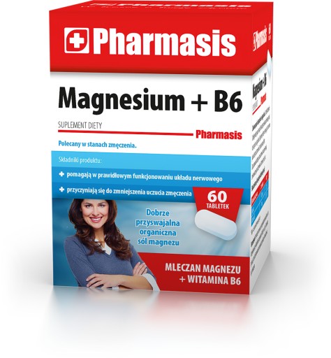 Magnez + B6. Suplement diety. Pharmasis (60 tabletek)