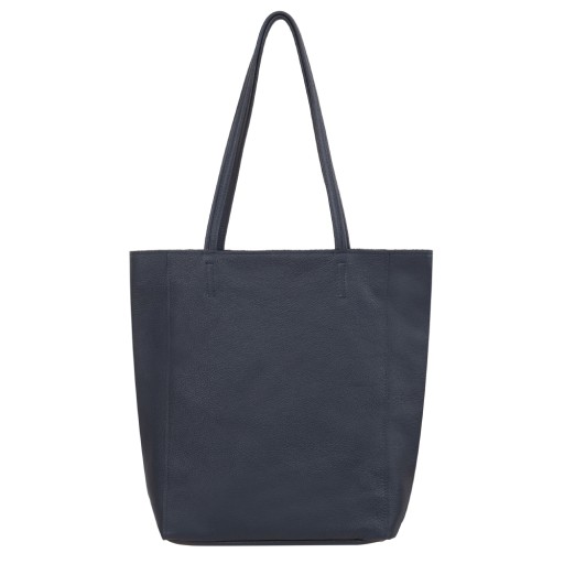 granatowa torebka skórzana worek shopper bag a4 torba skórzna polska