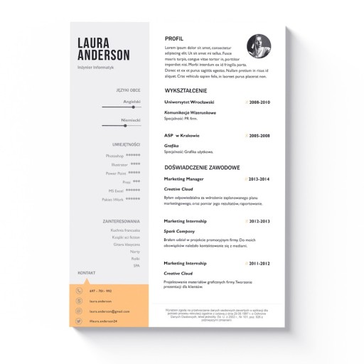 NOWOCZESNY SZABLON CV + LIST MOTYWACYJNY MS WORD