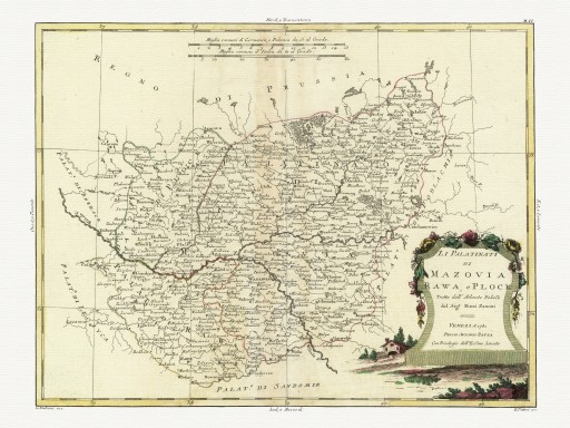 WARSZAWA PŁOCK ŁOWICZ mapa Rizzi Zannoni 1782r.