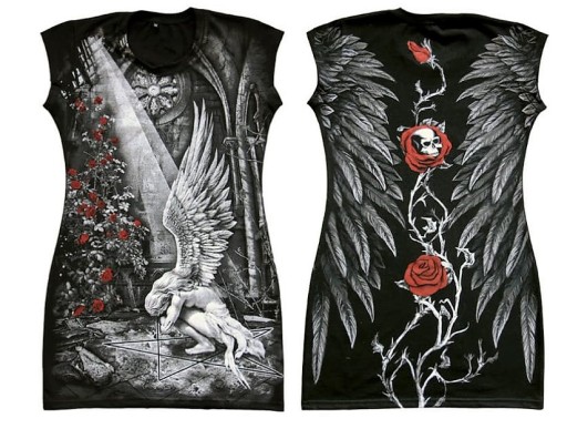 Bluzka koszulka tunika mini ANIOŁ GOTHIC TD46 M