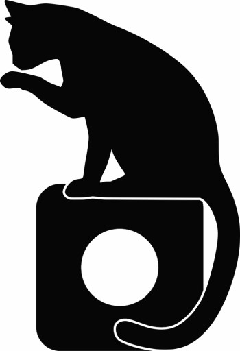 НАКЛЕЙКА на ВЫКЛЮЧАТЕЛЬ, контакт, розетку, КОТ, для гостиной