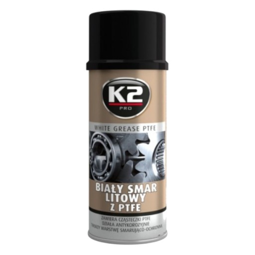 K2 BIAŁY SMAR LITOWY Z TEFLONEM PTFE SPRAY 400ML