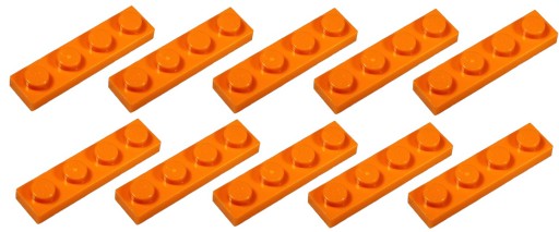 V92 Lego płytki 1x4 pomarańczowe 3710 10szt NOWE