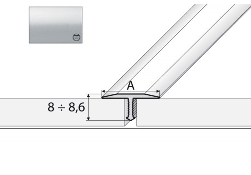 A56 Profil fugowy 26mm SREBRO 200cm