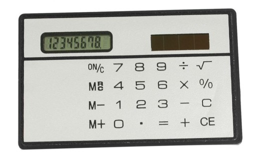 KALKULATOR SOLARNY DO PORTFELA PŁASKI SLIM KARTA