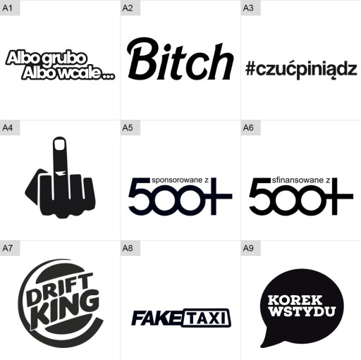 Naklejki na Samochód, Auto, Car Stickers 20CM HIT!