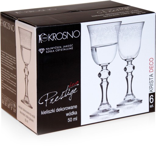 Kieliszki do wódki likieru KROSNO Krista Deco 50ml