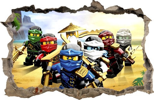 NAKLEJKI NA ŚCIANĘ Dziura LEGO NINJAGO 81 70x46cm