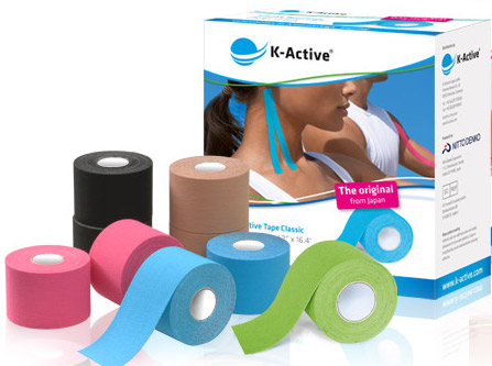 Japońskie K-ACTIVE KINESIOLOGY tejpy NITTO rehabilitacja KOLORY 5CM x 5M