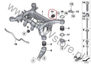 TULEJA BELKI MOSTU BMW 5 F10 / F01 OE 33316797238