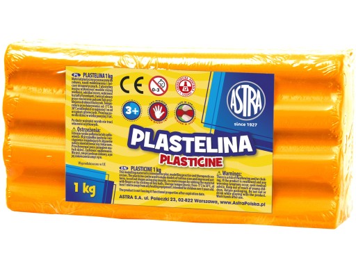 Plastelina Astra 1 kg pomarańczowa, 303111005