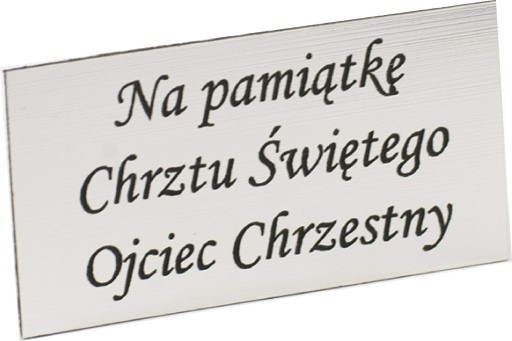 TABLICZKA CHRZEST PAMIĄTKA CHRZTU GRAWER 4,5x2,5cm