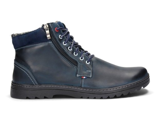 ZIMOWY TRAMPEK TRZEWIK SKÓRA SUWAK 910 NAVY 48
