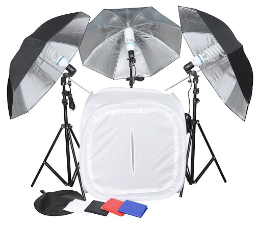 NAMIOT BEZCIENIOWY 150cm ZESTAW 1800W z PARASOLAMI