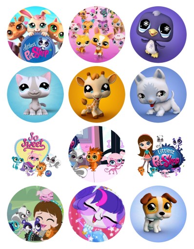 OPŁATEK NA MUFFINKI Littlest Pet Shop Bajka 12szt