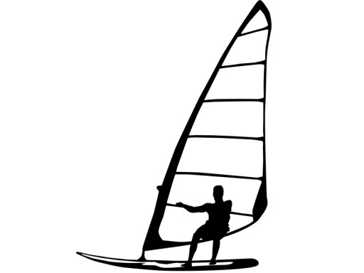 WINDSURFING SPORT HOBBY NAKLEJKA CZARNA NA AUTO