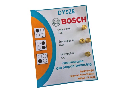 Dysze do kuchenki na gaz propan-butan BOSCH