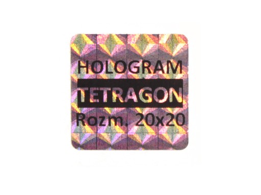 20x20mm hologram tetragon 250szt Twój nadruk