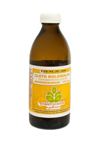ZŁOTO KOLOIDALNE MONOATOMOWE 300ml STĘŻONE150 PPM