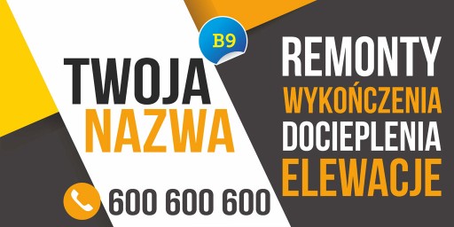 Baner reklamowy - Remonty firma 2,5x1,25m REKLAMA