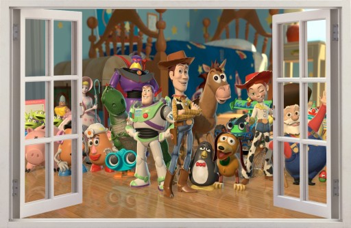 NAKLEJKI NA ŚCIANĘ Okno TOY STORY 18 100x65 cm