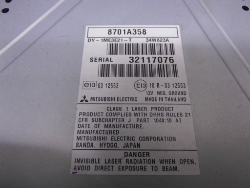RADIO ORYGINALNE 8701A358 MITSUBISHI SPACE STAR II