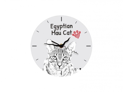 Egyptská mačka mau Stojace hodiny s grafikou, MDF