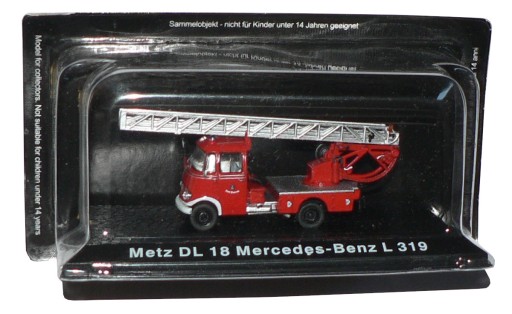 Hasičské auto 1:72 Metz DL 18 Mercedes-Benz L 319