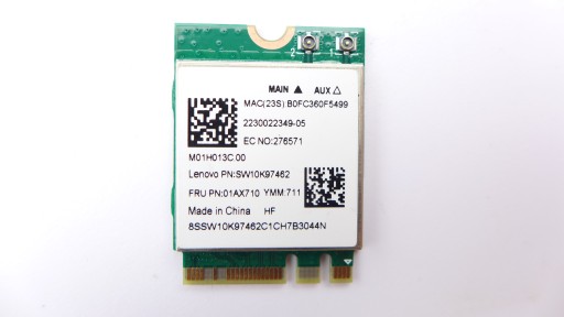 Zdjęcie oferty: KARTA WIFI RTL8821CE 01AX710 LENOVO E570 E470 T20