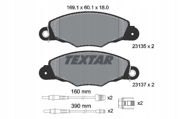 PADS TEXTAR FRONT - CITROEN XANTIA 288MM photo 2 - milautoparts-fr.ukrlive.com