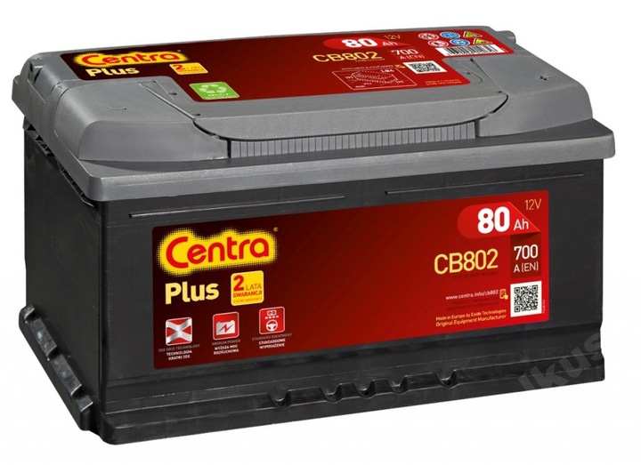 BATTERY CENTRA PLUS CB802 80AH 700A photo 1 - milautoparts-fr.ukrlive.com