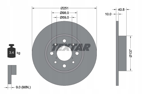 2× TEXTAR 92202303 DISQUE DE FREIN + TEXTAR SABOTS DE FREIN DE FREIN FIAT T. BRAVO 10- 2 CAPTEURS photo 2 - milautoparts-fr.ukrlive.com