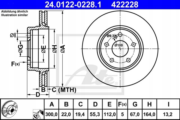 DISCS PADS ATE REAR MERCEDES CLASS E W210 300MM photo 2 - milautoparts-fr.ukrlive.com