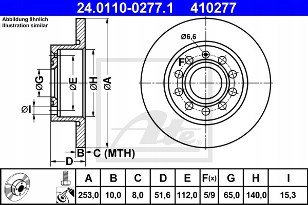 DISQUES I SABOTS DE FREIN AVANT AUDI A3 8P / SEAT LEON II ATE photo 8 - milautoparts-fr.ukrlive.com