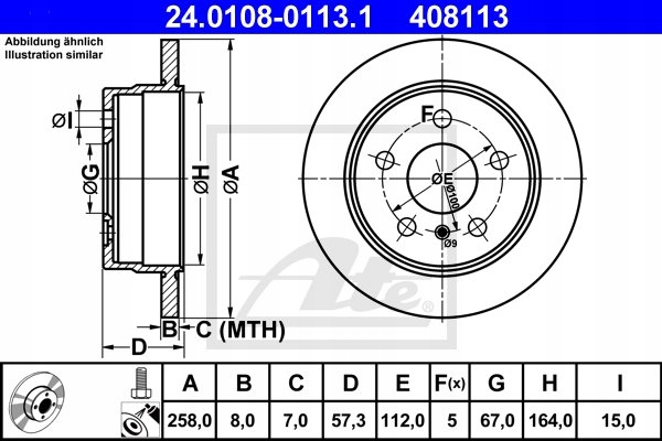 ATE 24.0108-0113.1 DISQUE DE FREIN photo 2 - milautoparts-fr.ukrlive.com