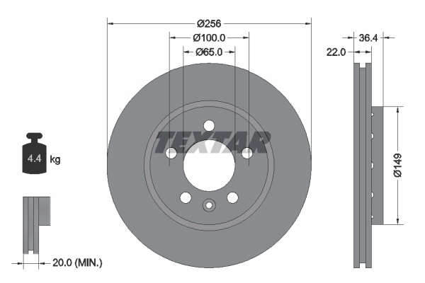 DISQUES SABOTS DE FREIN TEXTAR ARRIÈRE AUDI TT 8N QUATTRO 256MM photo 2 - milautoparts-fr.ukrlive.com