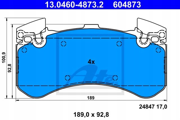 PADS ATE FRONT - AUDI A6 C7 400MM photo 2 - milautoparts-fr.ukrlive.com