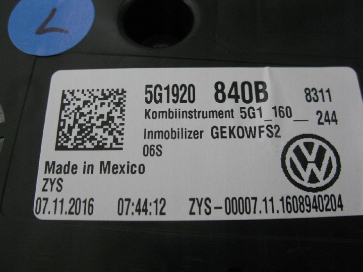 TABLEAU DE CONTRÔLE VW GOLF 7 5G1920840B ESSENCE photo 4 - milautoparts-fr.ukrlive.com