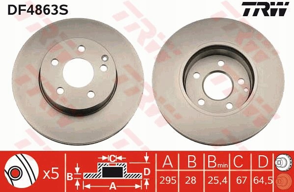 DISQUES SABOTS DE FREIN TRW AVANT - MERCEDES C W204 295MM photo 2 - milautoparts-fr.ukrlive.com