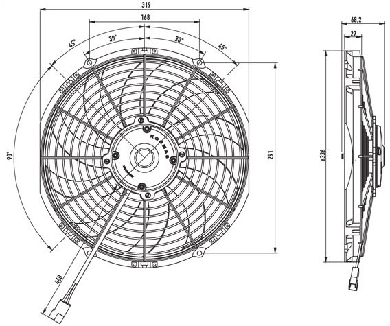 FAN OSIOWY 12V 305MM/12' TYPE SPAL VA10-AP50 photo 2 - milautoparts-fr.ukrlive.com