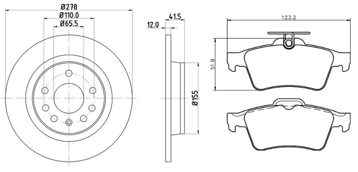 DISCS + PADS BRAKE REAR OPEL SIGNUM VECTRA C photo 2 - milautoparts-fr.ukrlive.com