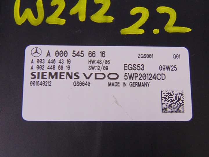 W212 W204 2.2 CDI 651 BLOC DE CONTRÔLE BOÎTES 0005456616 photo 2 - milautoparts-fr.ukrlive.com