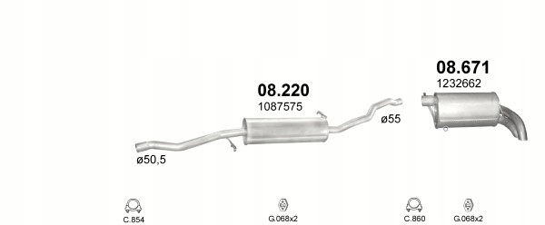 POT D'ÉCHAPEMENT CENTRAL FORD GALAXY POJ.1,9 TDI 01-06R. photo 2 - milautoparts-fr.ukrlive.com