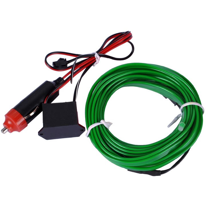 CÂBLE À FIBRES OPTIQUES VERT EL WIRE AMBIENT VOILE LED 5M photo 1 - milautoparts-fr.ukrlive.com