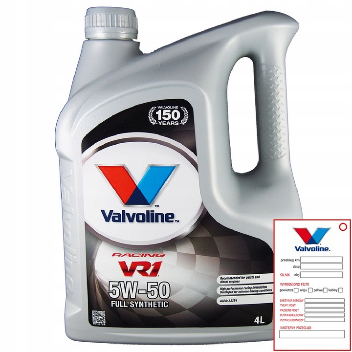 VALVOLINE VR1 RACING 5W-50 SYNTHETIC 4L photo 6 - milautoparts-fr.ukrlive.com